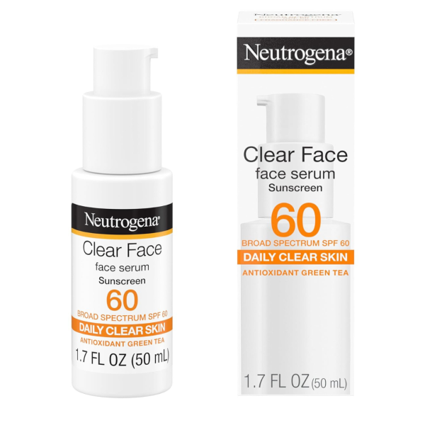 Neutrogena Clear Face Serum Sunscreen Lotion W  Green Tea (1.7 Oz) Supply