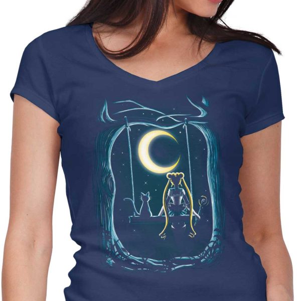 Guardian Under the Moon - Women s V-Neck Online Sale - Image 3